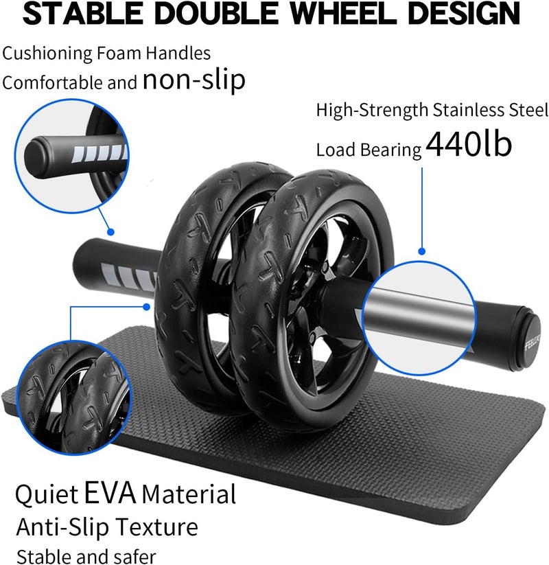FEELCAT Ab roller wheel with knee pad for abdominal exercise core workout weight loss no noise easy to assembling light weight perfect home gym equipment for men & women - Image 4